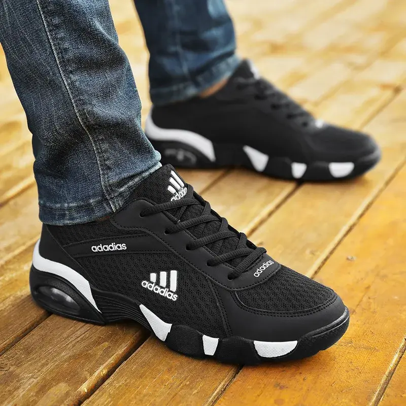 Trendy Men's Running Shoes Casual Sporty Leather Non- Leather Patchwork round Toe Adult Summer Shoes Non- Leather Material
