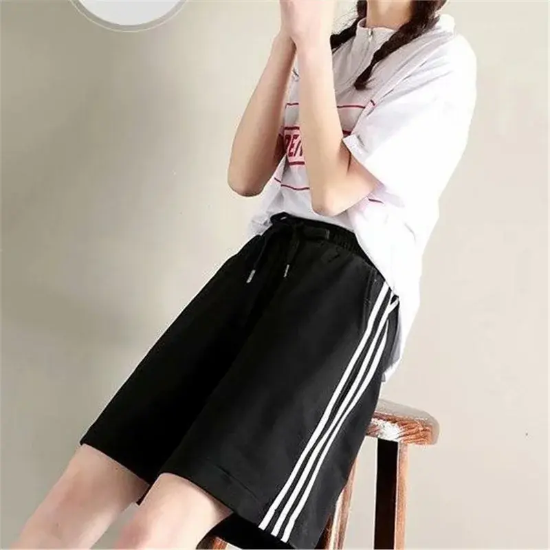 Fashionable Casual Sporty Women's Shorts Three-Bar Pants Student Couple Summer Hit Style Versatile Comfortable Long Pants