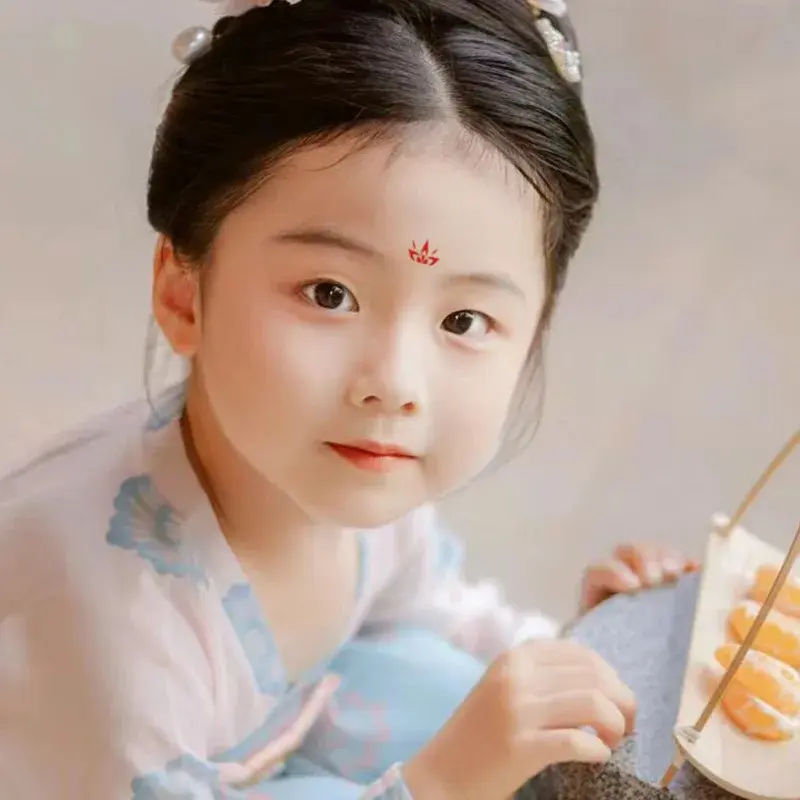 Waterproof Children's Eyebrow Heart Stickers Stage Performance Traditional Printing Student Hanfu Ancient Costume Women's Eyebro