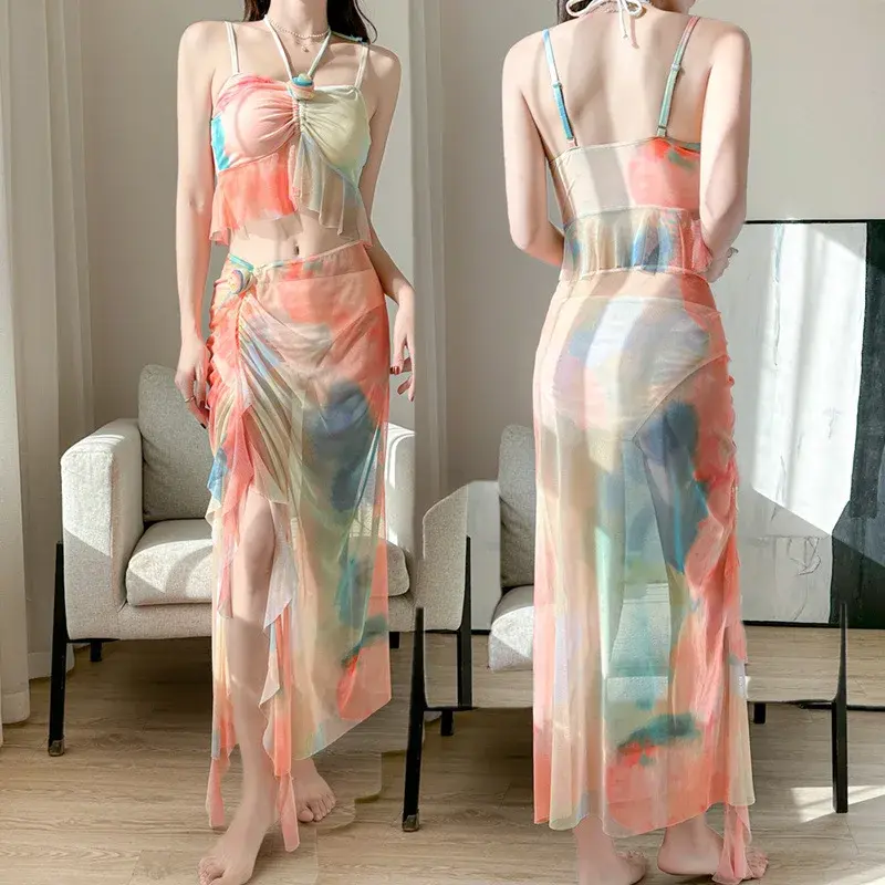 New 2025 Bikini Swimsuit Women's Separate Thermal Spring High-End Beachwear Sensation Female Swimwear Fashionable Vacation