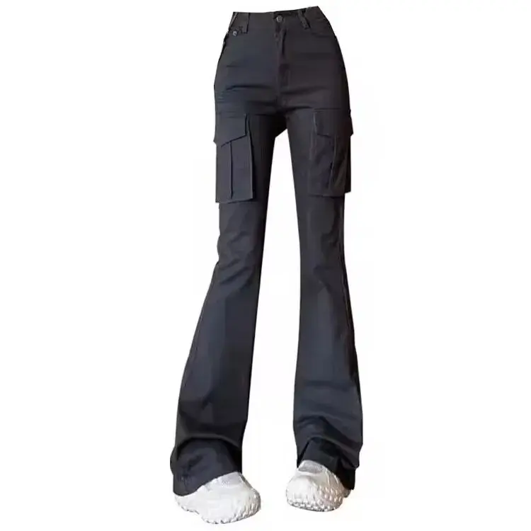 American Style High-Waisted Slimming Vintage Women's Cargo Pants Spring Autumn New Arrival Trendy Draped Horse Leg Pants