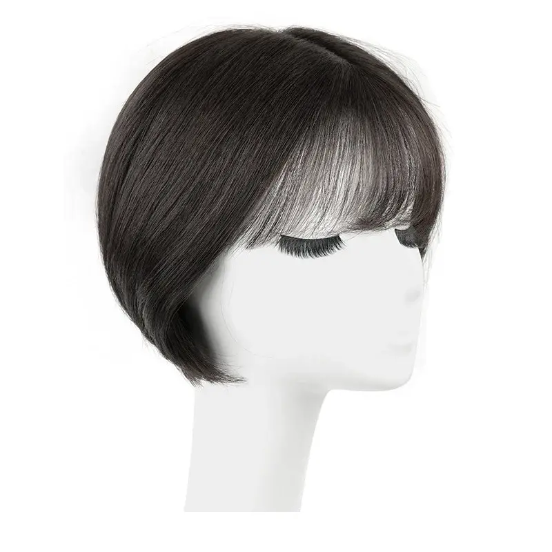 Short Hair Wig for Women Real Human Hair Ear Level Full Head Cover Style Bob Hair Extension Lace Frontal Hair Piece
