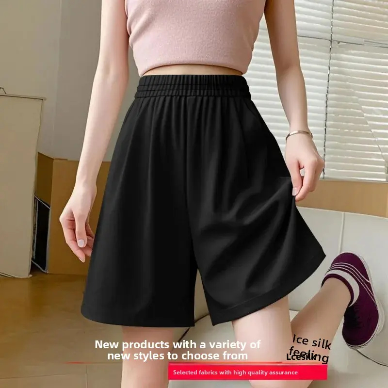 Ice Silk Breathable Shorts Women Summer New Sport Outdoor Thin Cool Casual Five-Part Pants Middle Waist Design Made in China