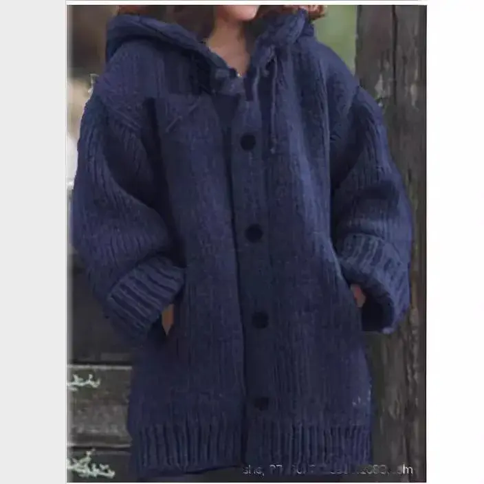 Women's Medium-Length Sweater With Hooded Jacket New Style European And American Explosion Sale Clothing EBay Amazon Wish