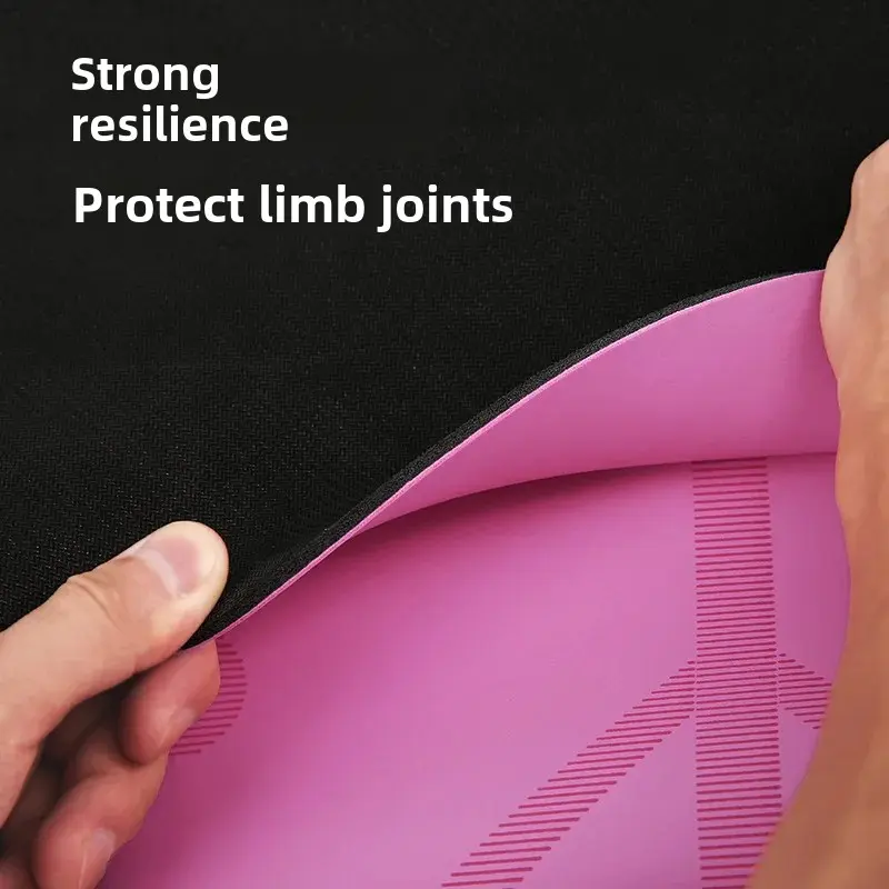 Non-Slip PU Rubber Yoga Mat Fitness Gymnastics Floor Exercise Equipment with Position Lines for Yoga Studio Luxury Design