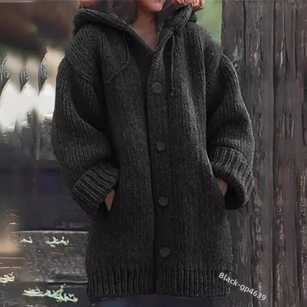 Women's Medium-Length Sweater With Hooded Jacket New Style European And American Explosion Sale Clothing EBay Amazon Wish