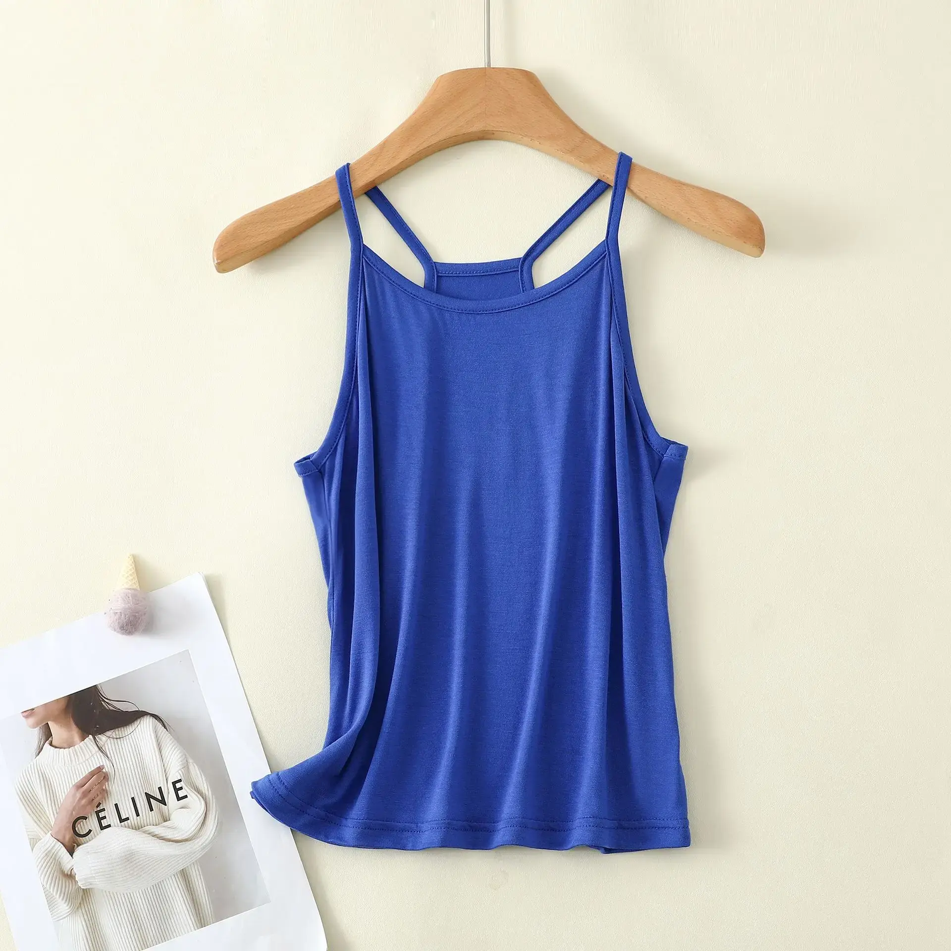 New Modal Strap Vest Women Short Slimming Large Size Top Spring Summer Inner Student Base Shirt Fashionable Casual Wear