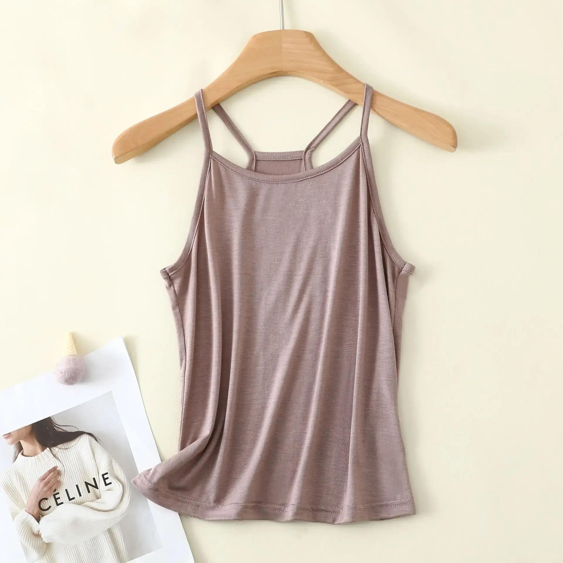 New Modal Strap Vest Women Short Slimming Large Size Top Spring Summer Inner Student Base Shirt Fashionable Casual Wear