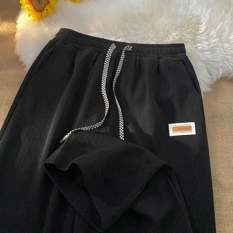 Loose High-Waisted Wide Leg Pants Women's Ice Silk Straight Leg Casual Trousers Spring Summer Autumn Fashion Street Style