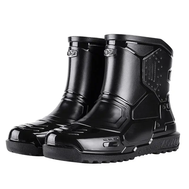 Men's Women's Barrel Water Shoes Adult Bottom Warm Waterproof Boots Cropped Student Rubber Shoes Motorcycle Equipment Parts