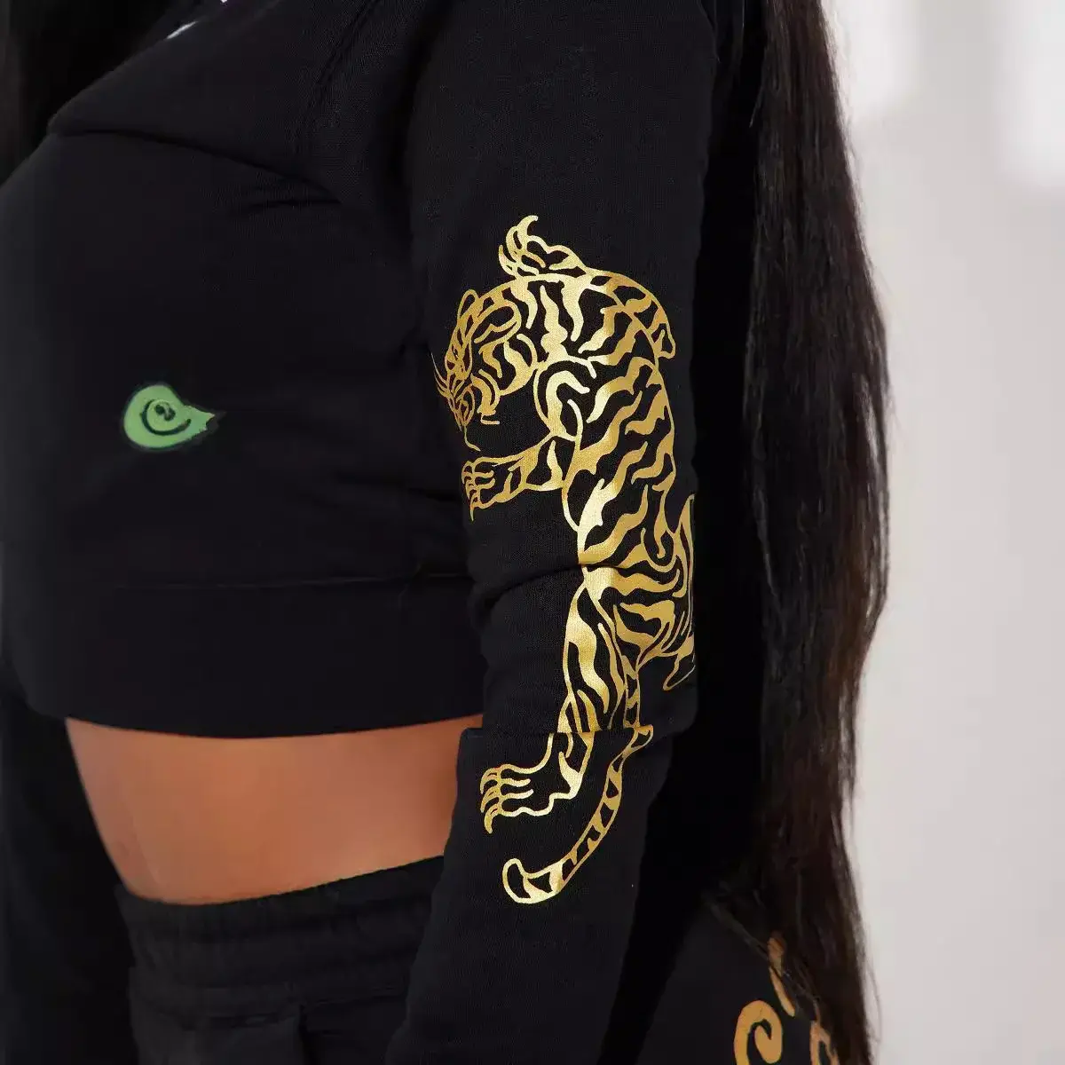 Comfortable Casual Fashion Streetwear Zipper Hooded Printed Two-Piece Set Women's Clothing Vibrant Artistic Design