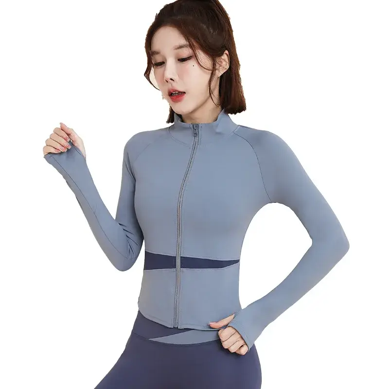 Women's Yoga Suit 2025 New Style Pullover Training Fitness Top Morning Running Quick Dry Sport Color Block Long Sleeve Jacket