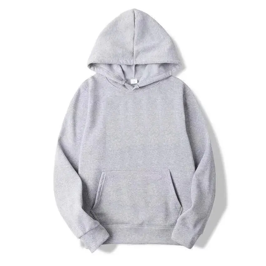 New Blank Fleece-Lined Hooded Sweatshirt Jacket For Men And Women Solid Color Hot Transfer Printing Wholesale From China