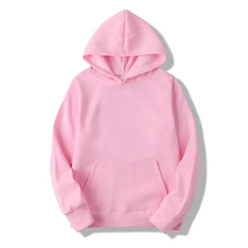 New Blank Fleece-Lined Hooded Sweatshirt Jacket For Men And Women Solid Color Hot Transfer Printing Wholesale From China