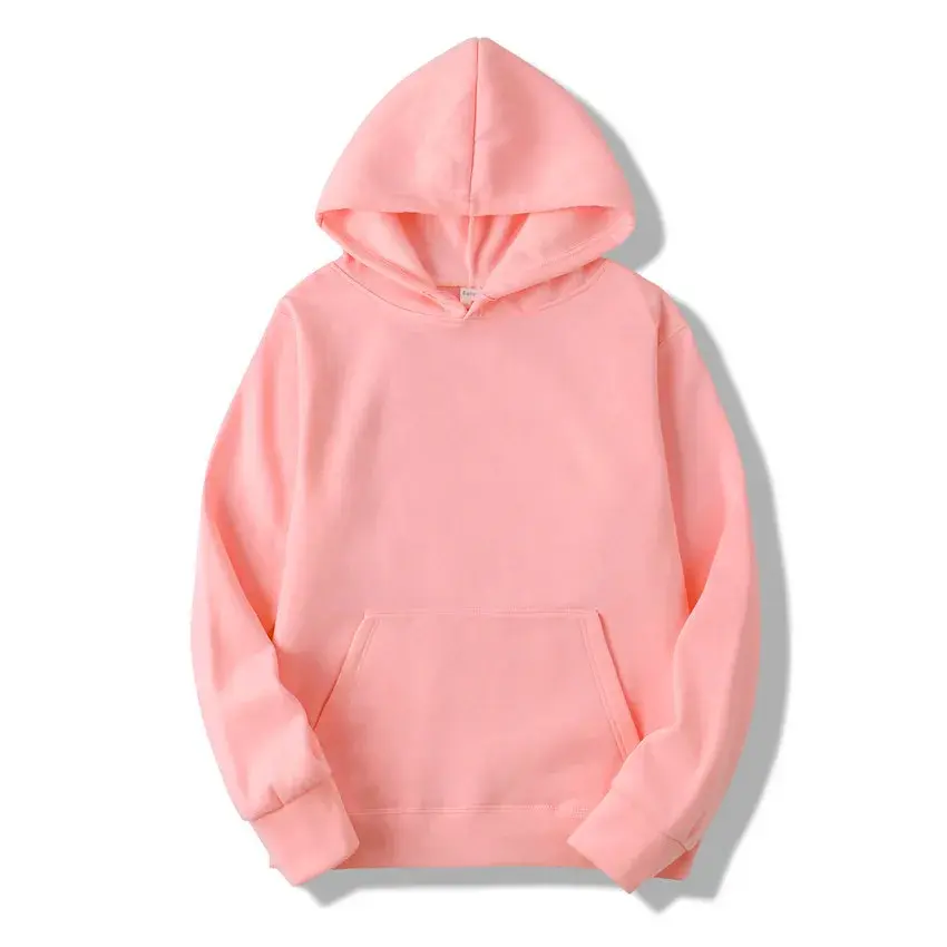 New Blank Fleece-Lined Hooded Sweatshirt Jacket For Men And Women Solid Color Hot Transfer Printing Wholesale From China