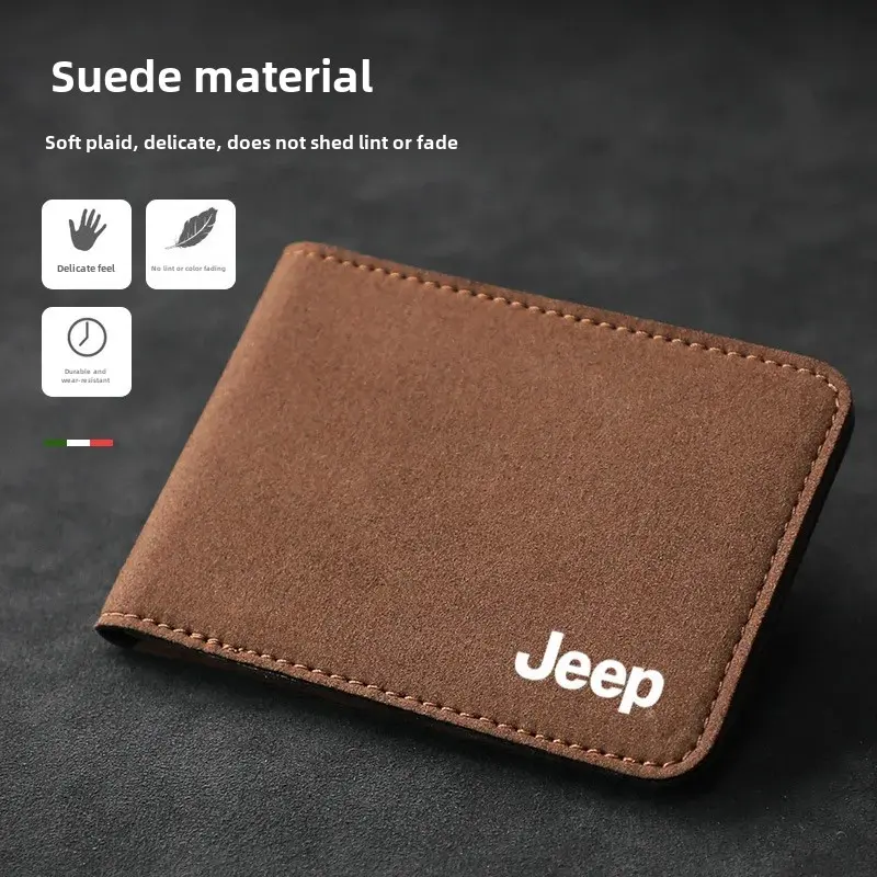 Jeep Leather Driving License Cover Two-in-one License Registration Document Holder Driver Photo Card Wallet