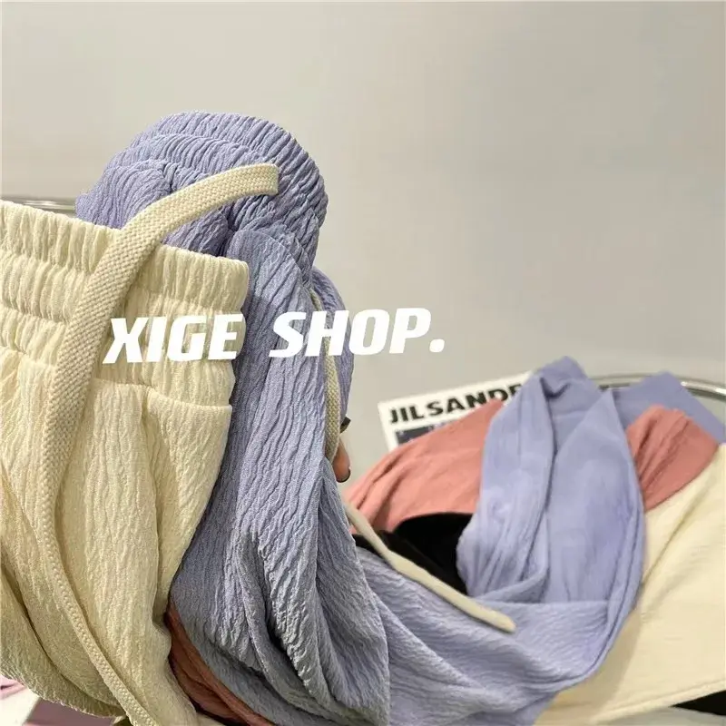 High Waist Casual Pants Women's Loose Lazy Draped Straight Leg Floor-Length Slimming Sporty Wide Leg Trousers
