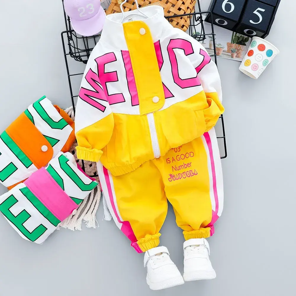 Casual Sporty Long Sleeve Children's Outfit Set for Boys And Girls Korean Style Spring Autumn New Arrival Baby Clothes