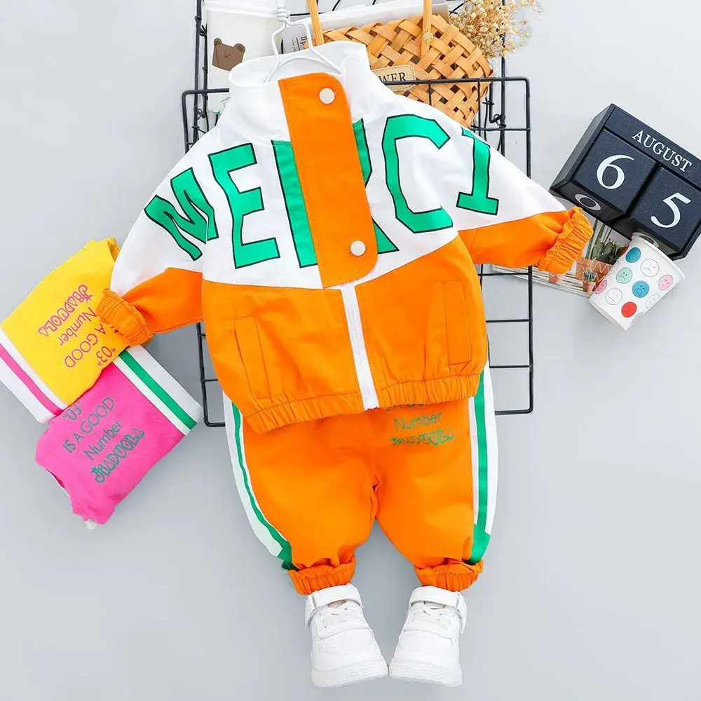 Casual Sporty Long Sleeve Children's Outfit Set for Boys And Girls Korean Style Spring Autumn New Arrival Baby Clothes