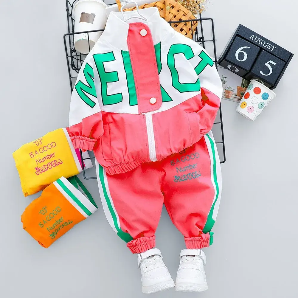 Casual Sporty Long Sleeve Children's Outfit Set for Boys And Girls Korean Style Spring Autumn New Arrival Baby Clothes