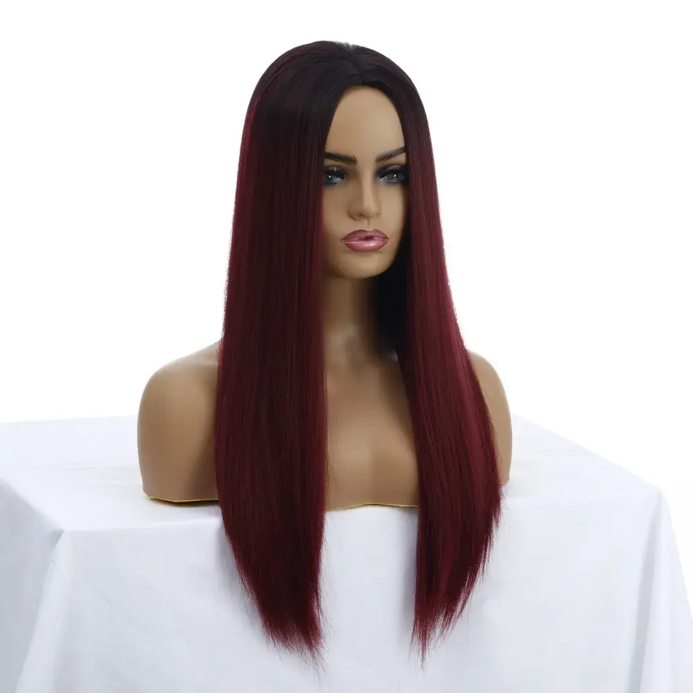 Cross-Border New Hot Sale Wig Multi-Color Long Straight Hair Women's Synthetic Wig Cap Multi-Color Xuchang Wig