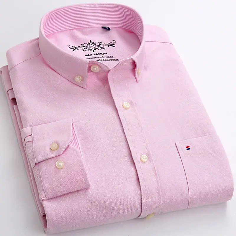 Casual Plaid Long Sleeve Shirt Solid Color Striped Professional Business Version Workwear Shirt For Men CASUAL Scene Origin Chin