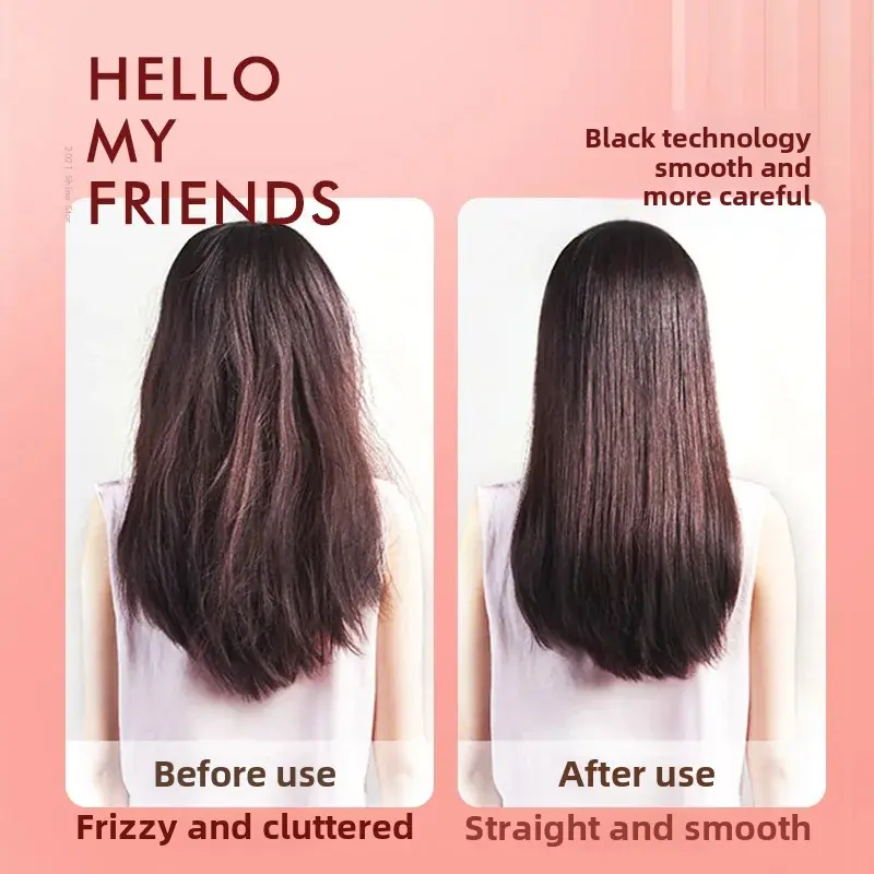 Gold Rice Straightening Comb Hair Straightener Curling Iron Hairdressing Salon Tool Accessories Straightening Brush Gift Box