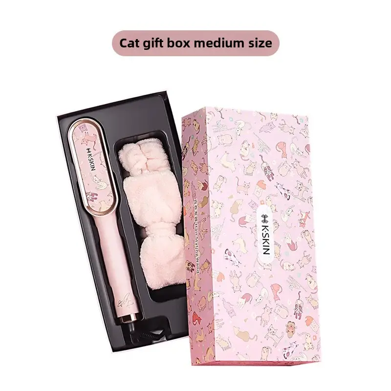 Gold Rice Straightening Comb Hair Straightener Curling Iron Hairdressing Salon Tool Accessories Straightening Brush Gift Box