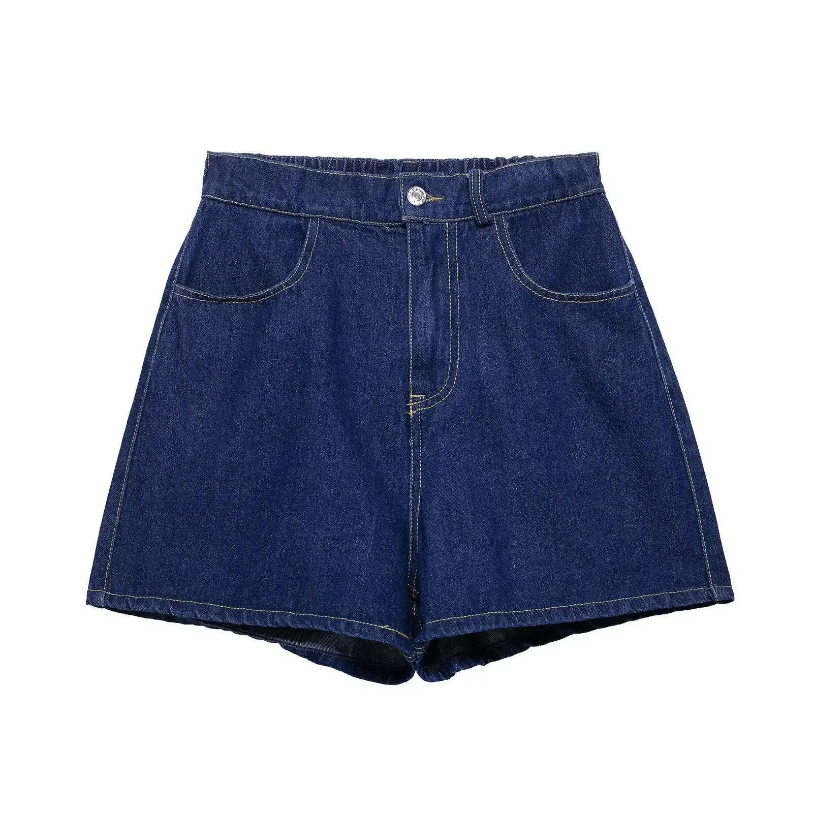 New Summer Fashion Denim Sleeveless Vest Back Elastic Waist Shorts Women's Wear ZR Brand Polyester Fiber Mixed Fabric Vest