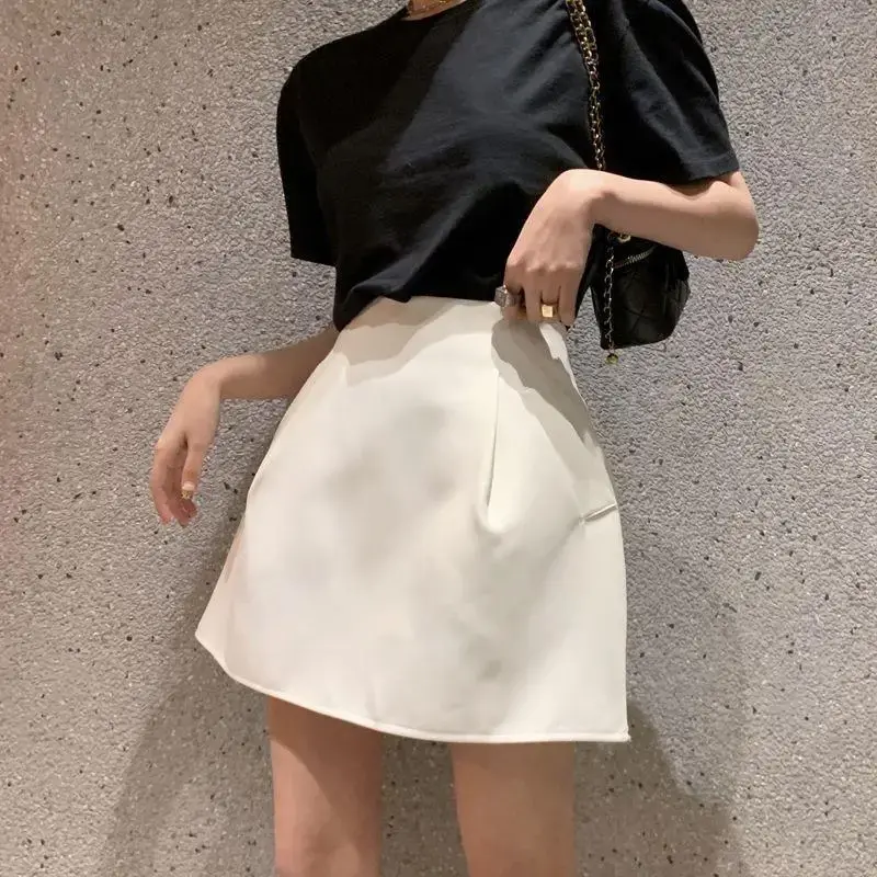 Elegant High-Waisted Mini Dress For Women Summer 2023 New Style White A- Line Skirt Slimming Versatile Petite Short Skirt