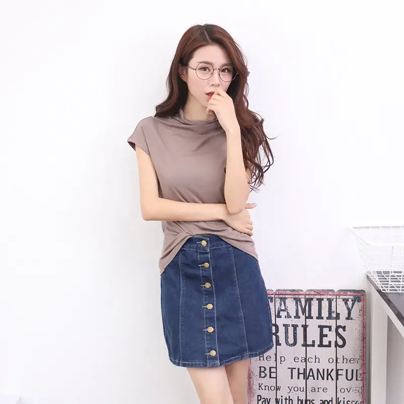 Slim Fit High Collar Sleeveless Modal Base Shirt Casual Thin Version Ice Texture Solid Color Underwear Korean Style Top