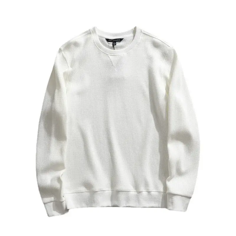 Embroiderywalf Men's Fashionable Cotton Pullover Sweatshirt Casual Loose Round Neck Base Layer Top For Spring And Autumn
