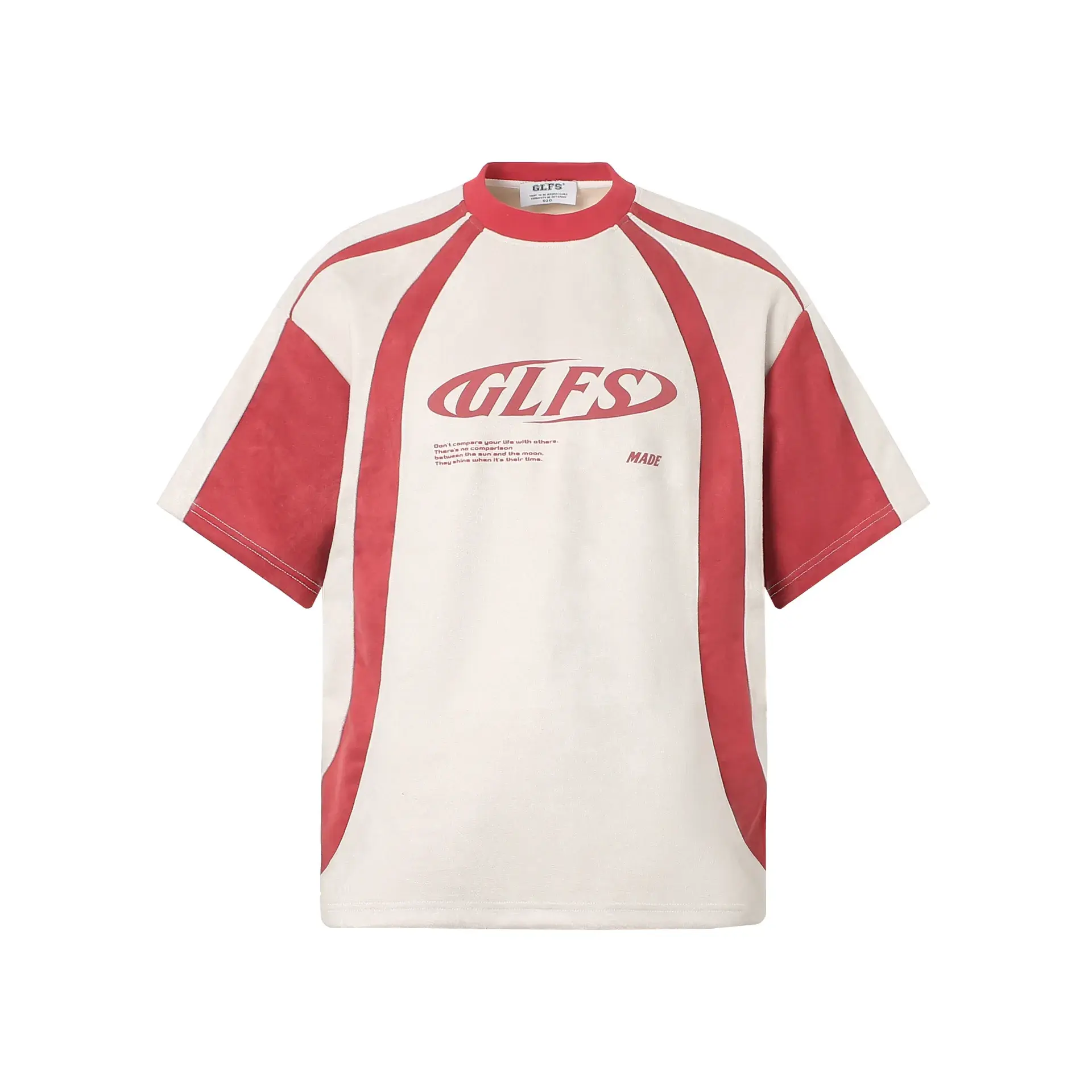 JT963 American Streetwear Summer Loose Deconstructed Suede Men's Short Sleeve T-Shirt Casual Crew Neck Top Quality Design