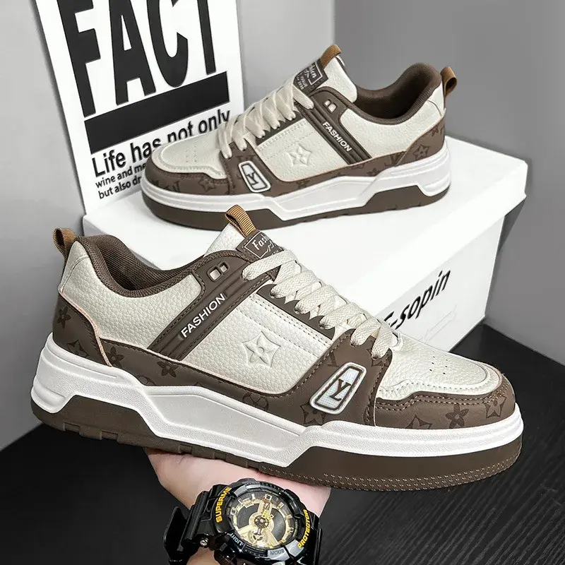 Trendy Men's Cross-Border Shoes New Style Thick Bottom Sports Casual Shoes Men's Popular White Shoes Solvent Shoes Men's Sports 