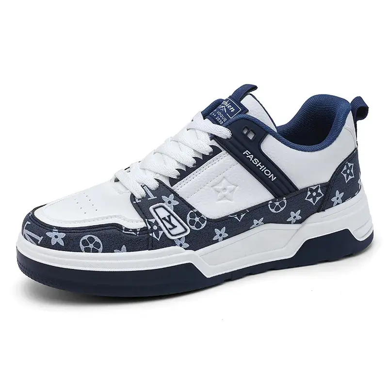 Trendy Men's Cross-Border Shoes New Style Thick Bottom Sports Casual Shoes Men's Popular White Shoes Solvent Shoes Men's Sports 