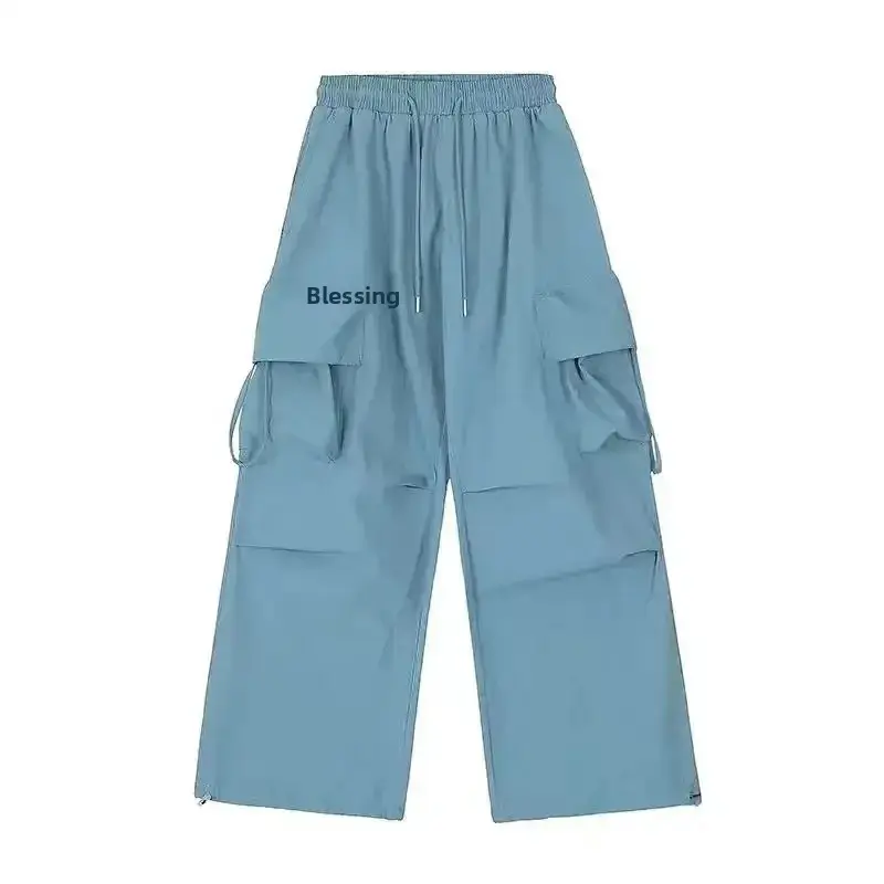 Dopamine Hot Girl Casual Pants Women Summer New Loose Hip Hop Design Wide Leg Long Trousers Workwear Comfortable Fit