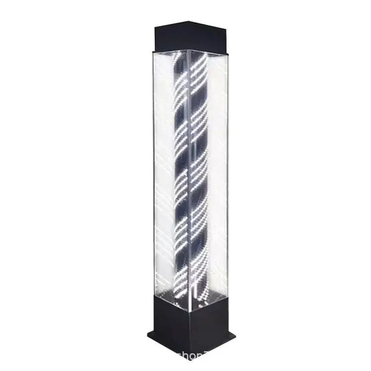Waterproof LED Hair Salon Rotating Sign Outdoor Tower Floor Lamp Vintage Style Beauty And Hair Care Facility Equipment