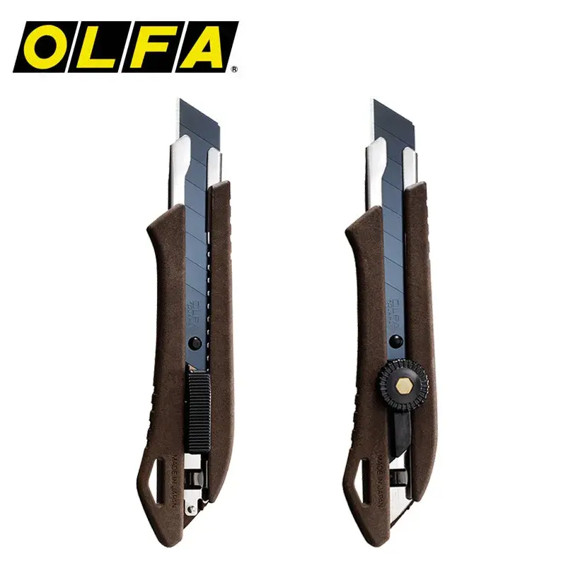 Original Japan OLFA Wooden Fine Art Knife WD-L/AL Brown Large Industrial Black Blade 18mm For Professional Craft Cutting
