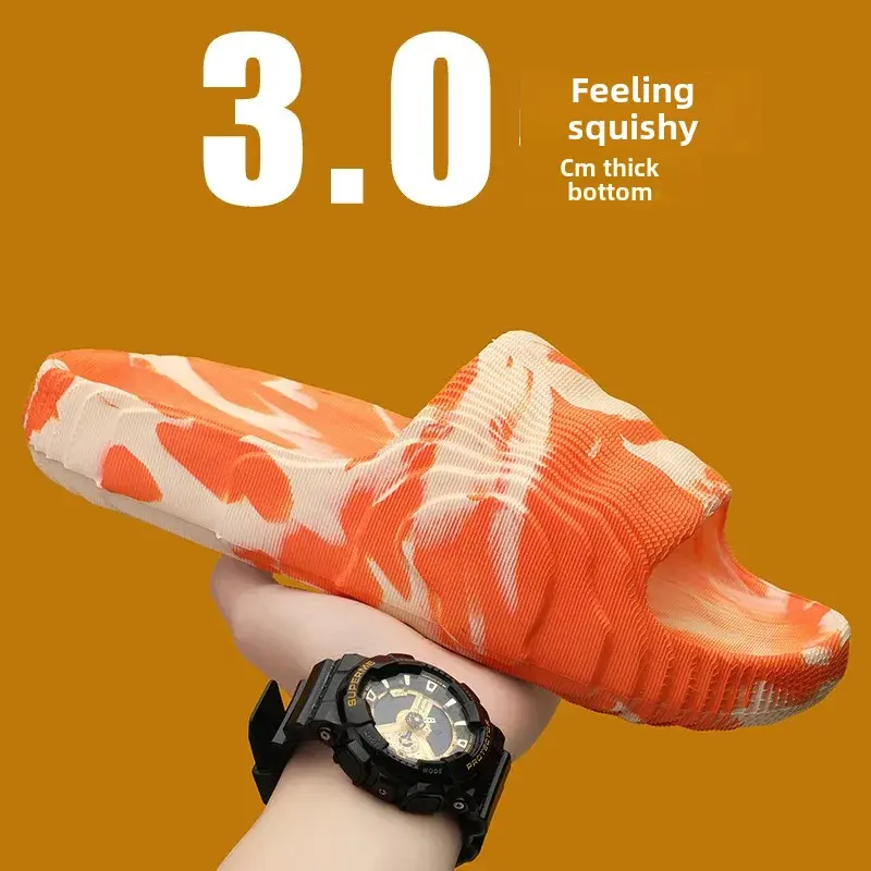 Casual Camouflage Thick Bottom Beach Men's Slippers Home Fashion Cross-border Coconut Male Slippers Slip-on Sandals