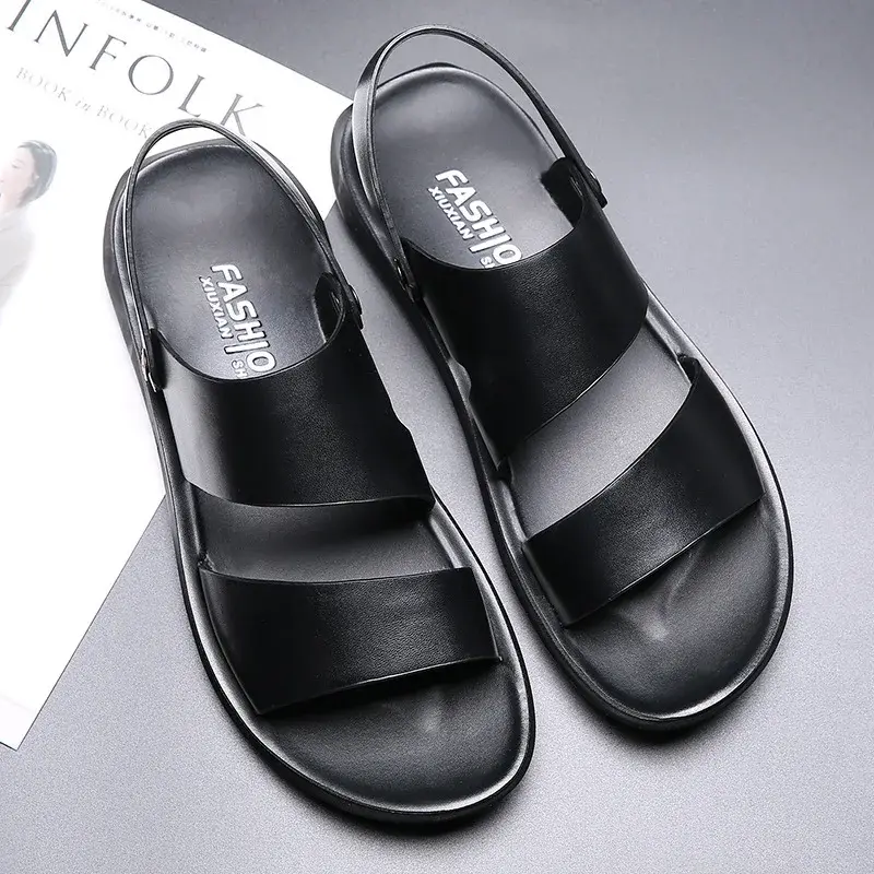 2024 New Style Men's Slippers Casual Business Outdoor Use Dual Purpose Beach Shoes Direct Manufacturer Offering Free Shipping