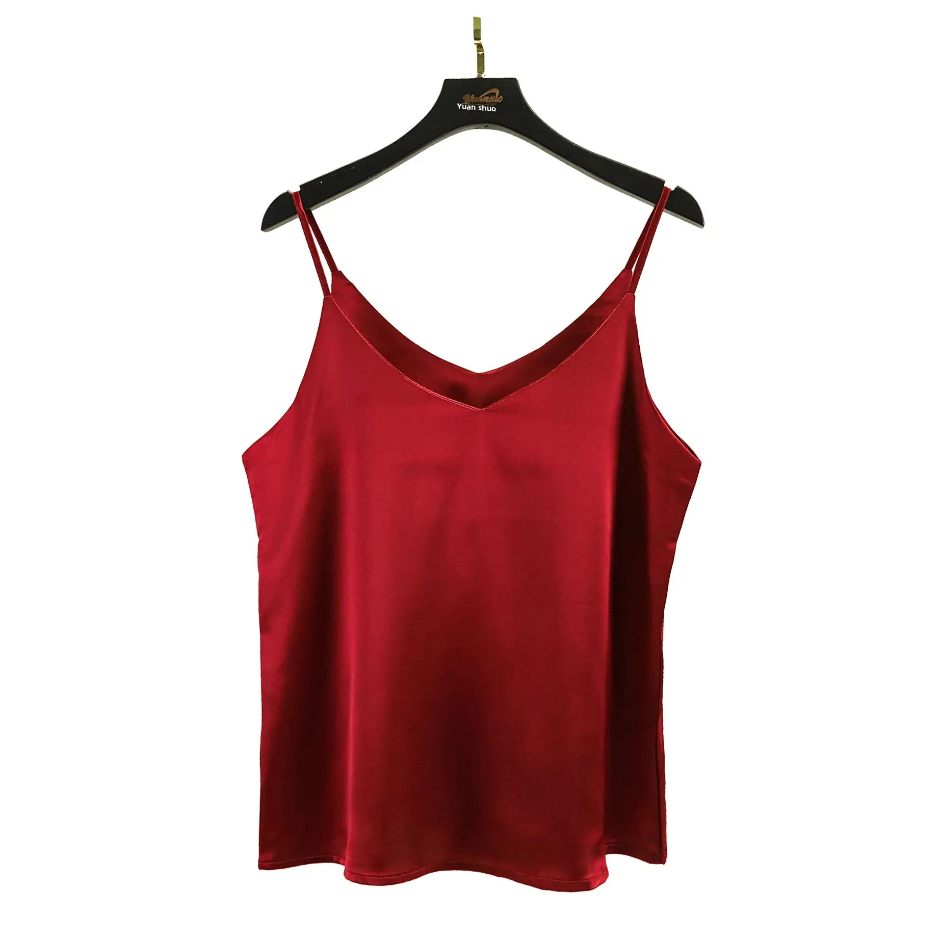 New TankVest Women's InnerWear Plus Size SilkNetRedOuterWear AcidFiberMaterial V-NeckTopSuspendersBacklessVest