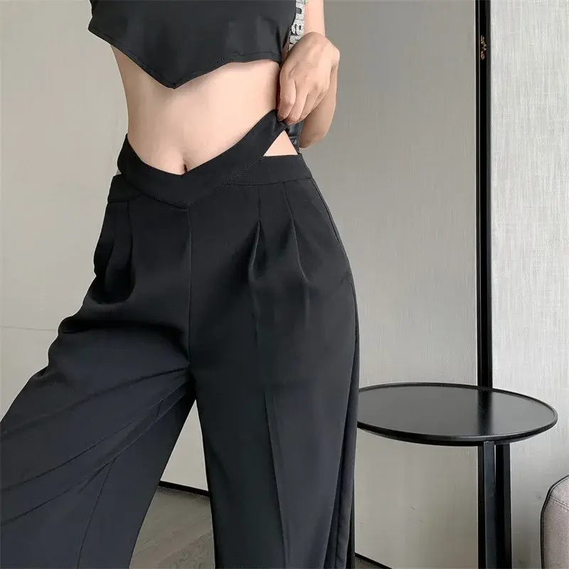 Sky Blue Wide Leg Suit Pants Women's Casual Loose Drapey Trousers High Waist Spring Summer Floor Length New Hot Sale Of The Seas