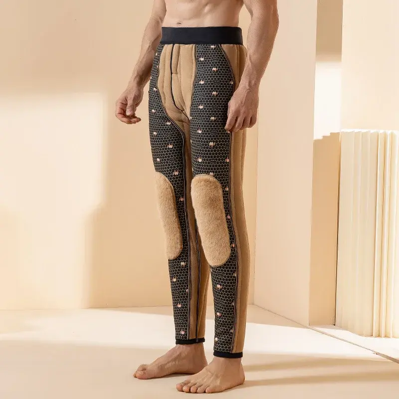 Thickened Fleece-Lined Warm Cotton Pants For Middle-Aged And Elderly High-Waisted Protective Knee Pants Winter Casual Pants
