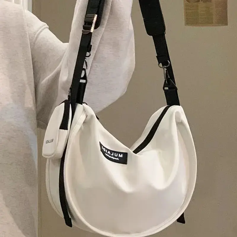 Casual Japanese Style Large Capacity Canvas Bag Trendy Women's Crossbody Bag For Sports And Commuting Student Coursebook Bag