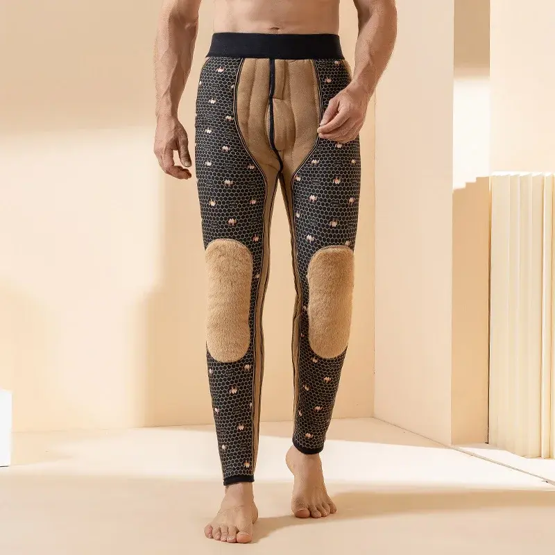 Thickened Fleece-Lined Warm Cotton Pants For Middle-Aged And Elderly High-Waisted Protective Knee Pants Winter Casual Pants