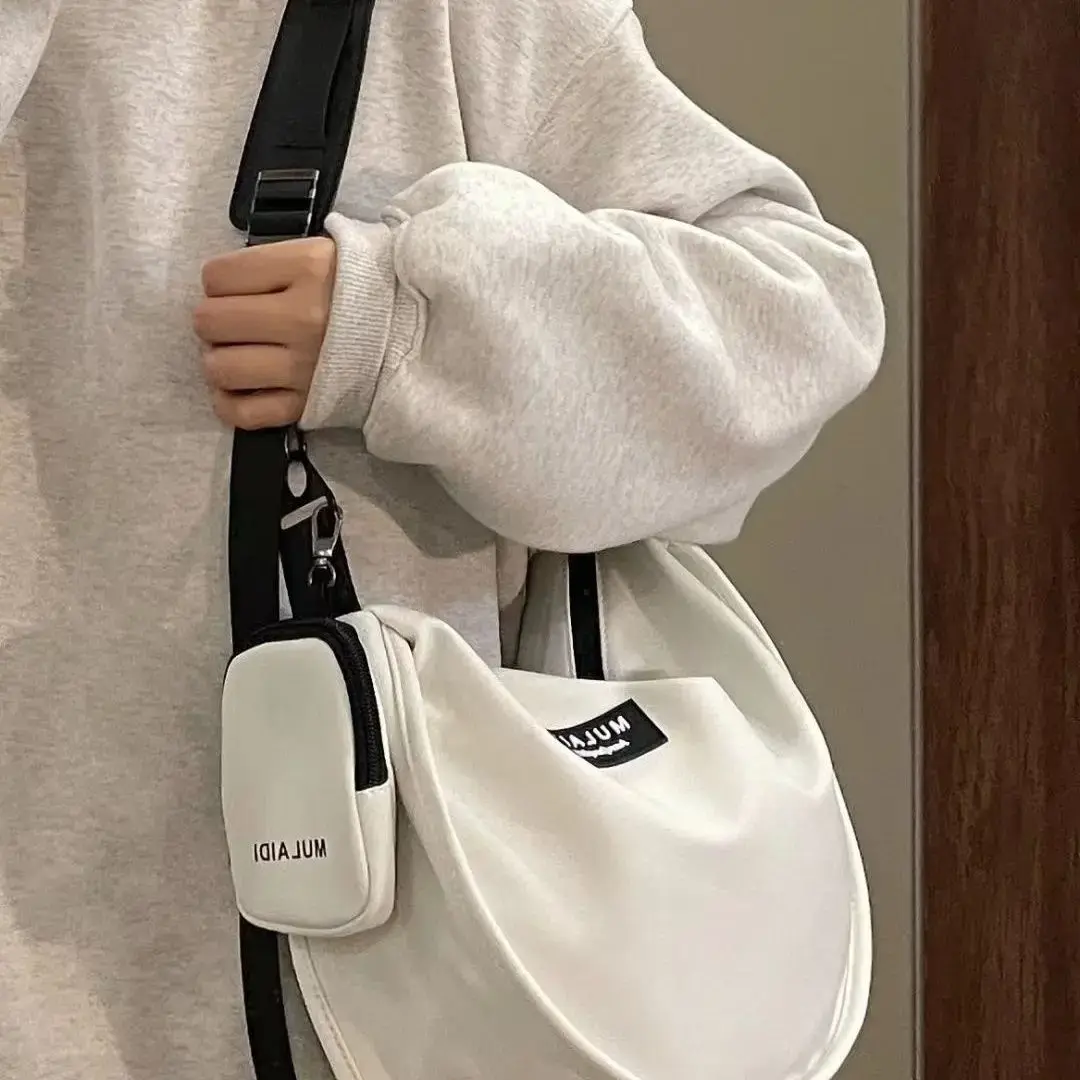 Casual Japanese Style Large Capacity Canvas Bag Trendy Women's Crossbody Bag For Sports And Commuting Student Coursebook Bag
