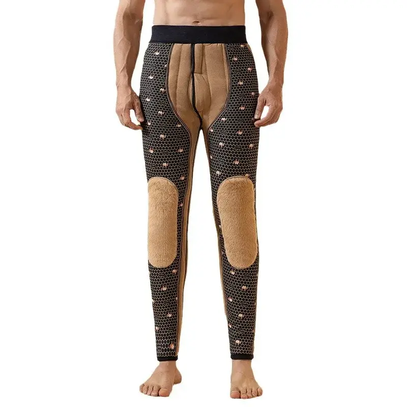 Thickened Fleece-Lined Warm Cotton Pants For Middle-Aged And Elderly High-Waisted Protective Knee Pants Winter Casual Pants
