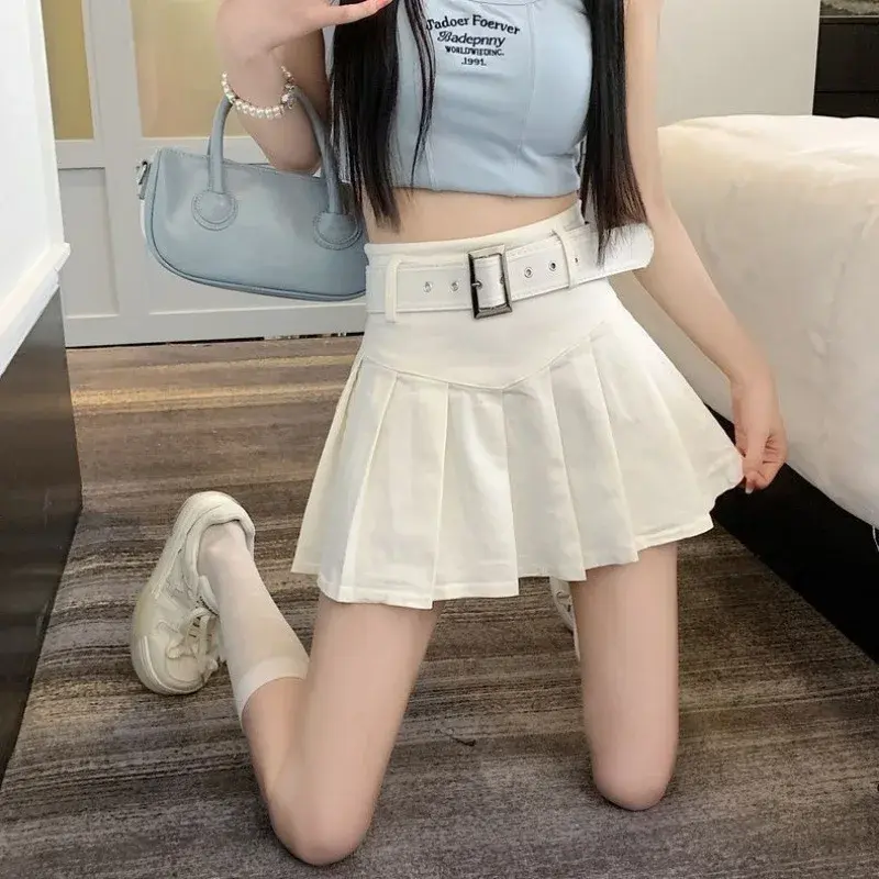 High Waist Pleated Mini Skirt for Women Spring Summer New Style Korean Version Slimming Student Versatile A- Line Short Skirt