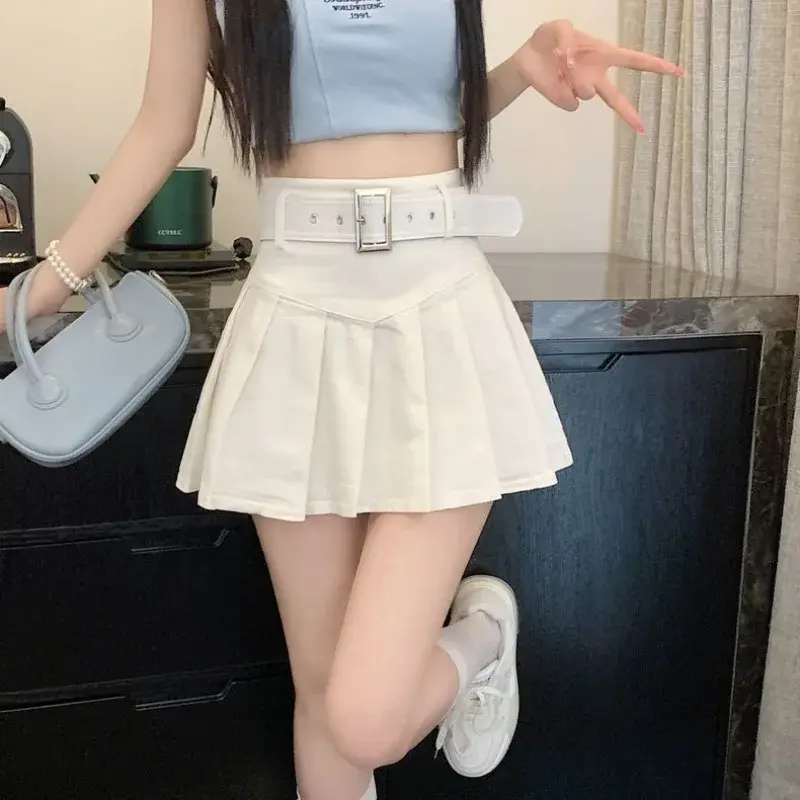 High Waist Pleated Mini Skirt for Women Spring Summer New Style Korean Version Slimming Student Versatile A- Line Short Skirt