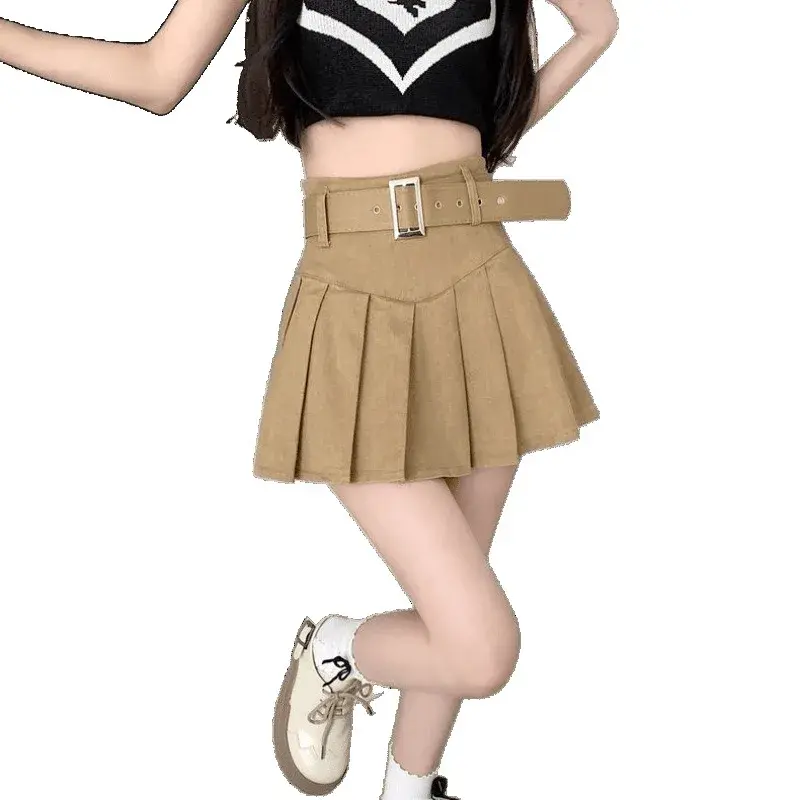High Waist Pleated Mini Skirt for Women Spring Summer New Style Korean Version Slimming Student Versatile A- Line Short Skirt